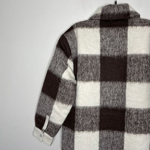 ABERCROMBIE & FITCH Womens Winterized Wool-Blend Shirt Jacket NEW $180 Brown M - Picture 10 of 16